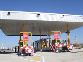 ZINARA tollgate in Zimbabwe.