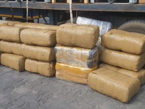 691.67kg of undeclared marijuana packed in plastic bales