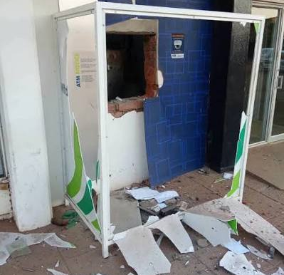 Police investigate an ATM robbery at Govans Shopping Centre in Norton