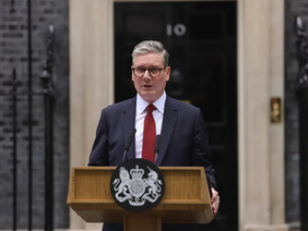 Keir Starmer addressing reporters