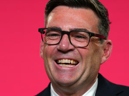 Andy Burnham delivering his first speech as UK Prime Minister.