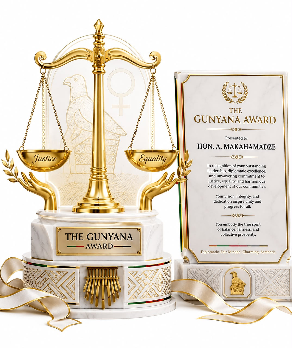 Vimbai M. Dondo explaining the symbolism of the Gunyana Award