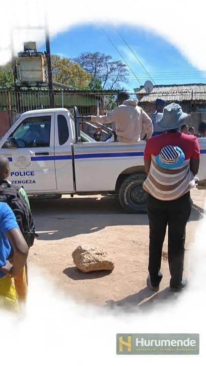 Zimbabwe Republic Police vehicle during an investigation