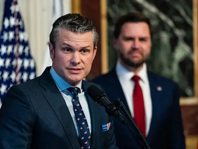 Defense Secretary Pete Hegseth addressing military leadership at the Pentagon.