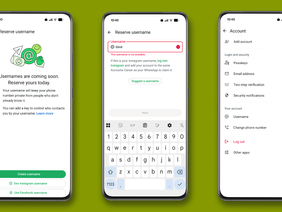 WhatsApp username setup screen on a smartphone.