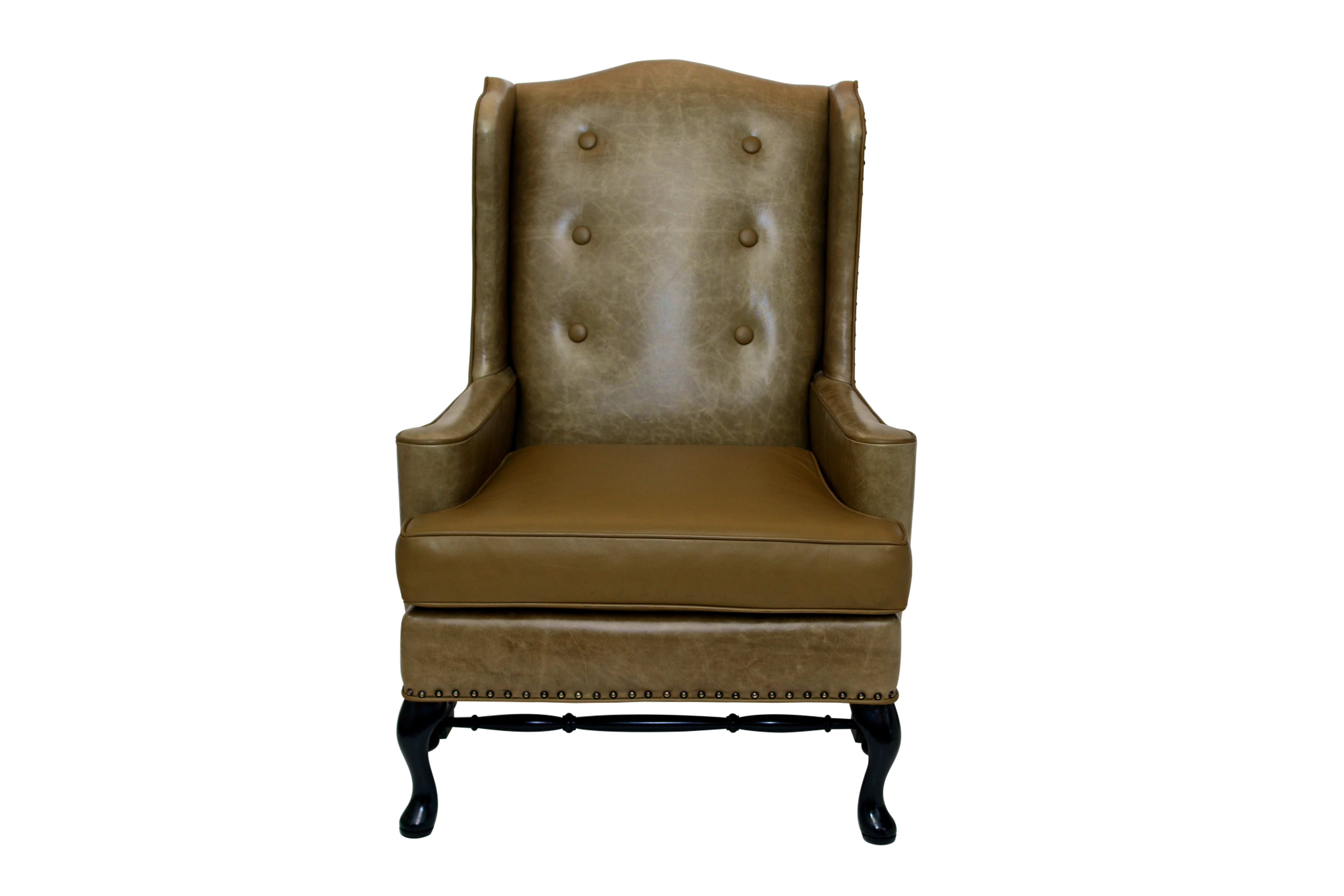 Vintage Queen Anne Wing-Back Chair