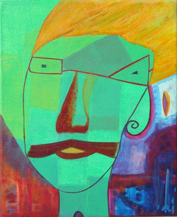 L'homme à lunettes - 48x36cm - 180€