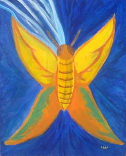 Papillon - Technique mixte sur toile - 81x65cm - 500€