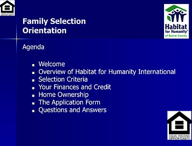 Habitat Boone County Homeowner Orientation