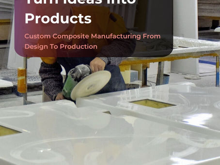 OEM composite manufacturing facility producing custom fiberglass and FRP parts for industrial applications.