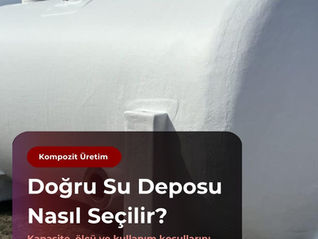 Büyük beyaz bir polyester/CTP su deposu