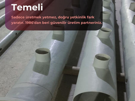 Kompozit üretim tesisinde gri borular; 1986'dan beri güvenilir üretim partneri STERPLAS