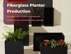 Modern fiberglass planter production solutions by Sterplas for architectural and landscape applications