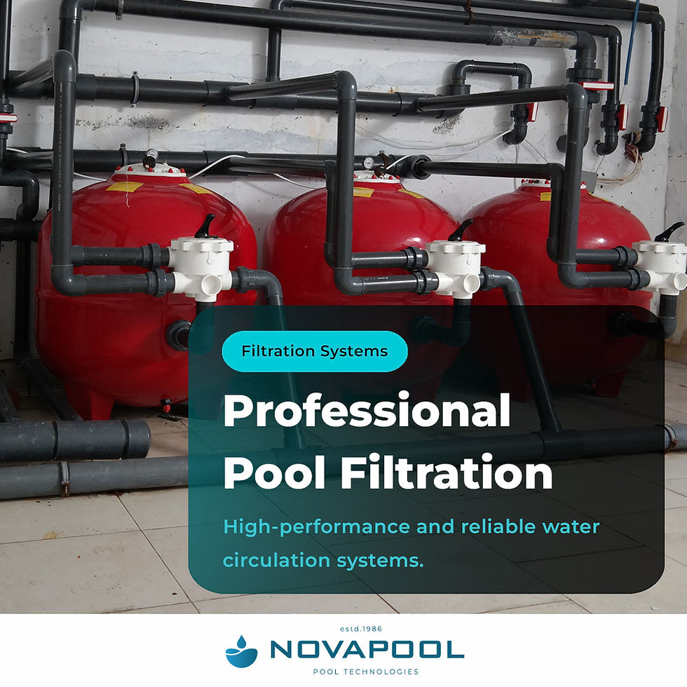Professional pool filtration systems with high-performance water circulation equipment by Novapool