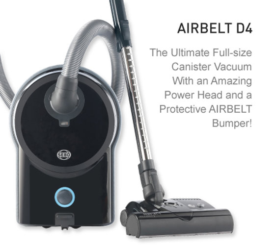 SEBO AIRBELT D4 Premium Canister Vacuum Cleaner with Power Head