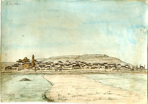 pintura de la vista de Ablitas desde el norte