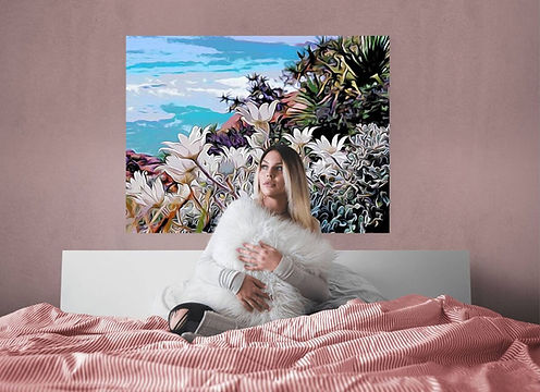 Light and airy floral canvas print featuring Arakoon flannel flowers