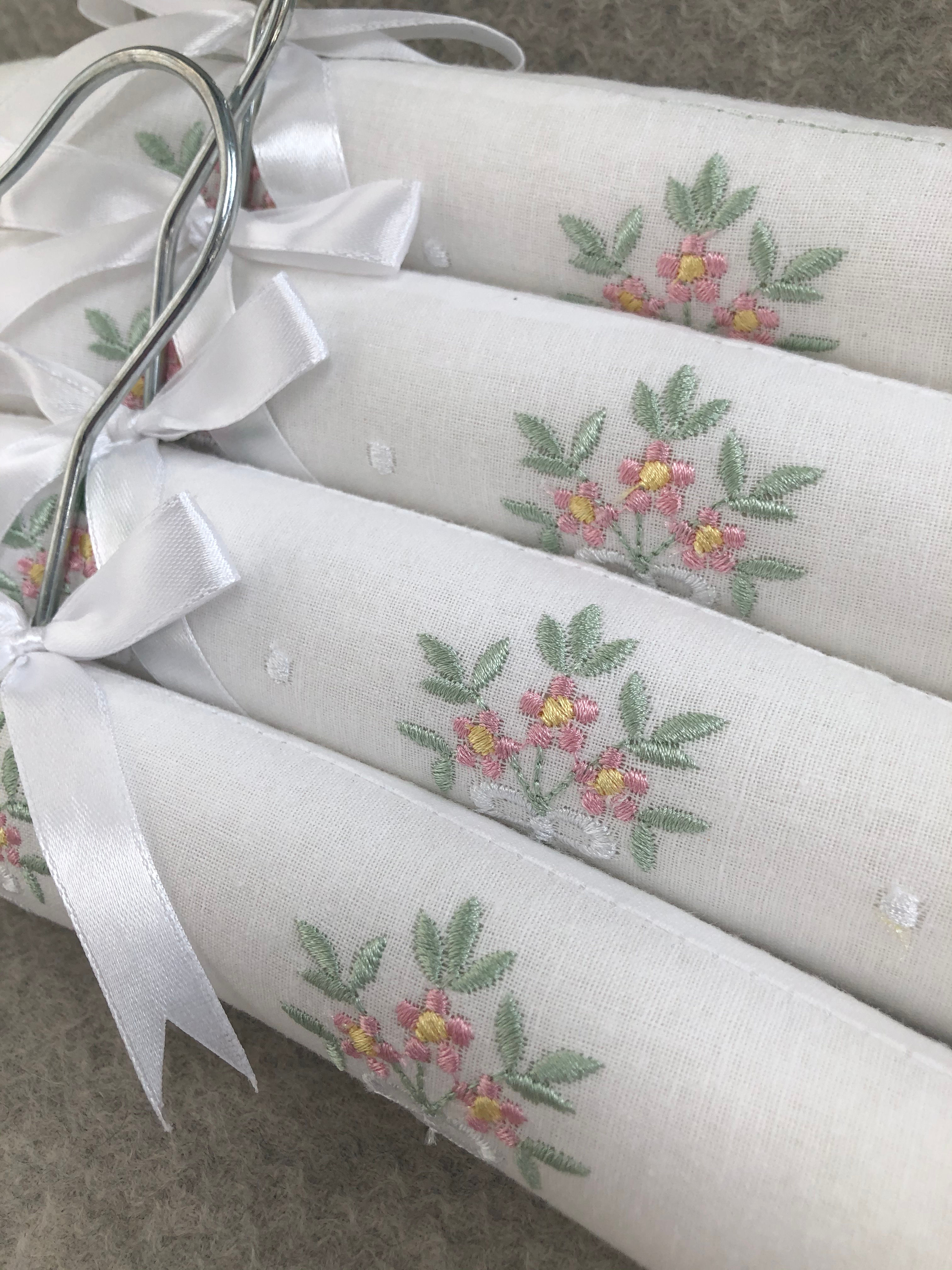 Set of 4 Luxury Padded 'Pink Blossom' Hangers