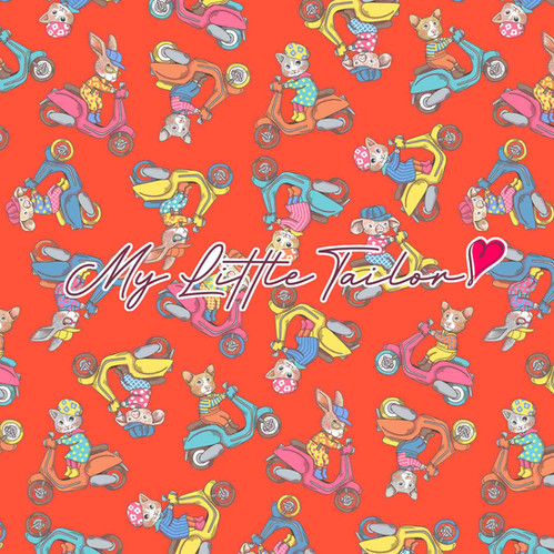 ミニ柄】No.8 スクーターGo！Go！柄 ブラッドオレンジ | jolifleur