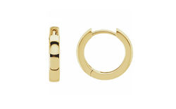 14KY 14mm Hinged Huggie Hoop Earrings