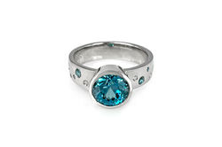 14KW Blue Zircon Ring