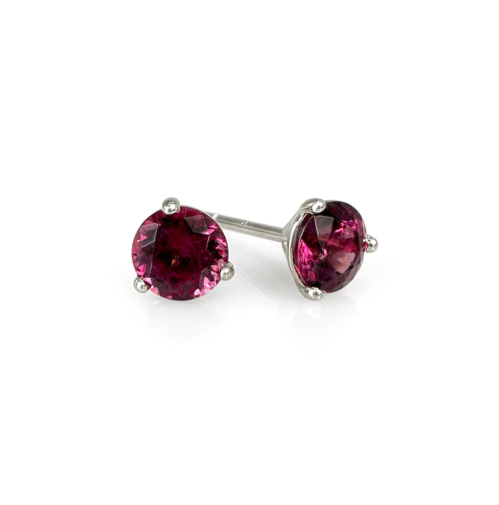 14KW Rhodolite Garnet Stud Earrings
