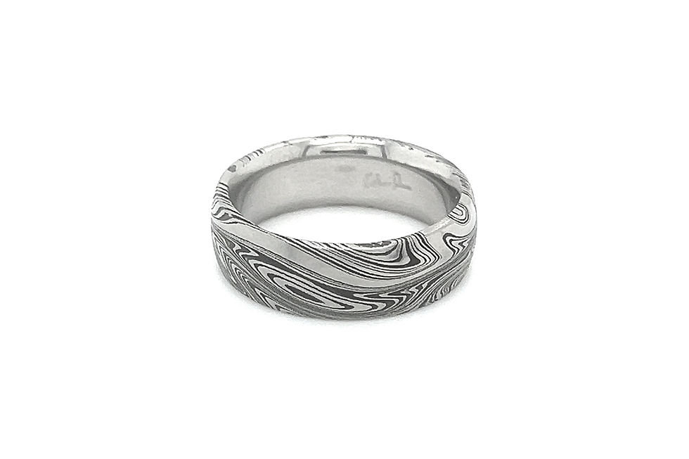 Thumbnail: Chris Ploof, Men's Damascus Stainless Steel, Oxidized Kona Rin
