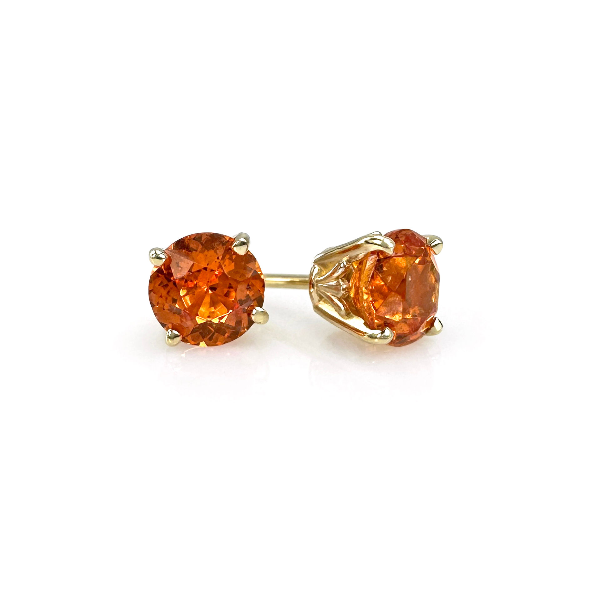14KY Spessartite Garnet Stud Earrings