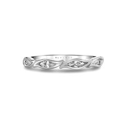 Sylvie 14KW Tulira Leaf Marquise Diamond Wedding Ring