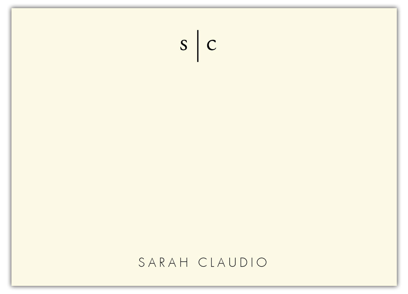 Classic Initial and Name Notecard
