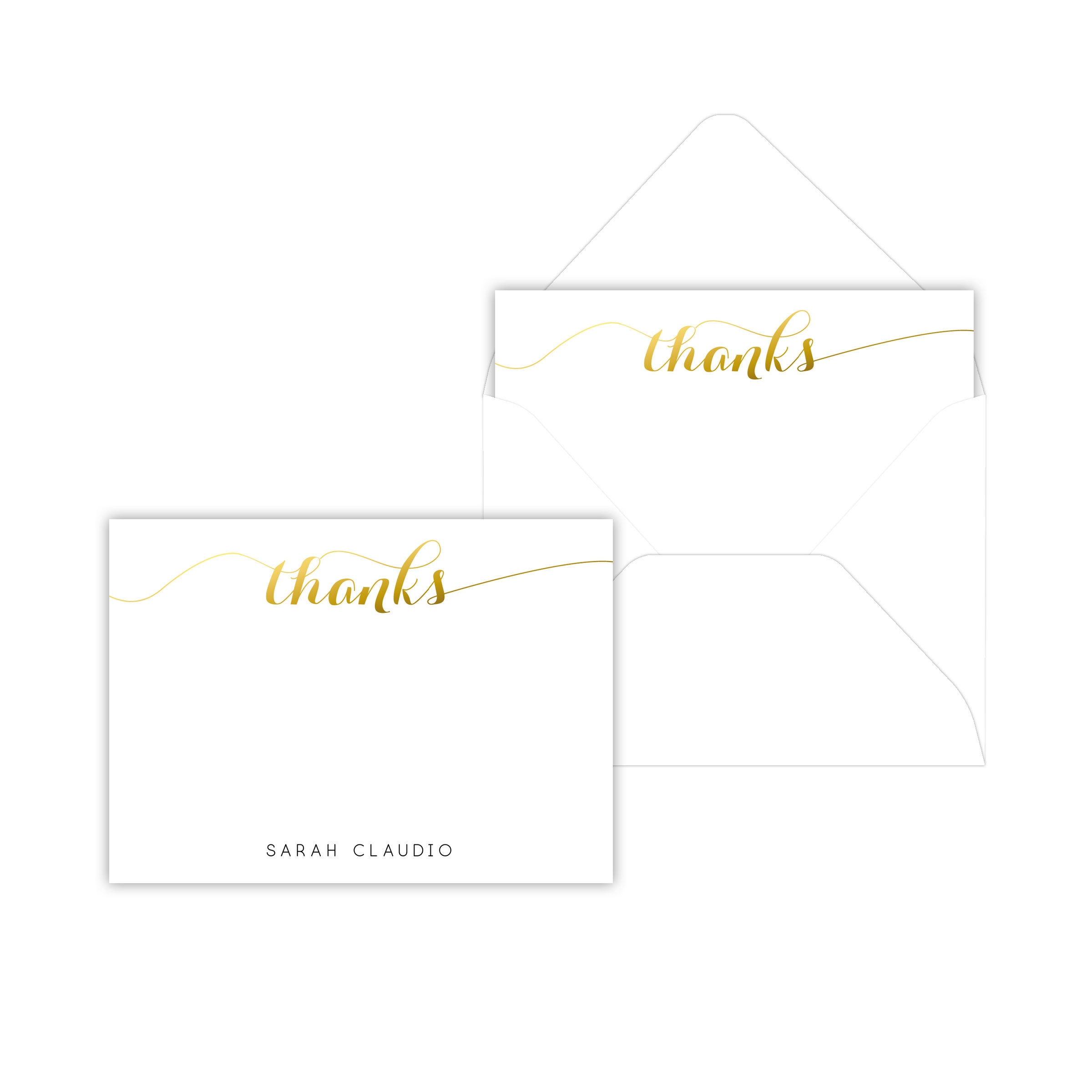 Sparkling Thanks Foil Notecard