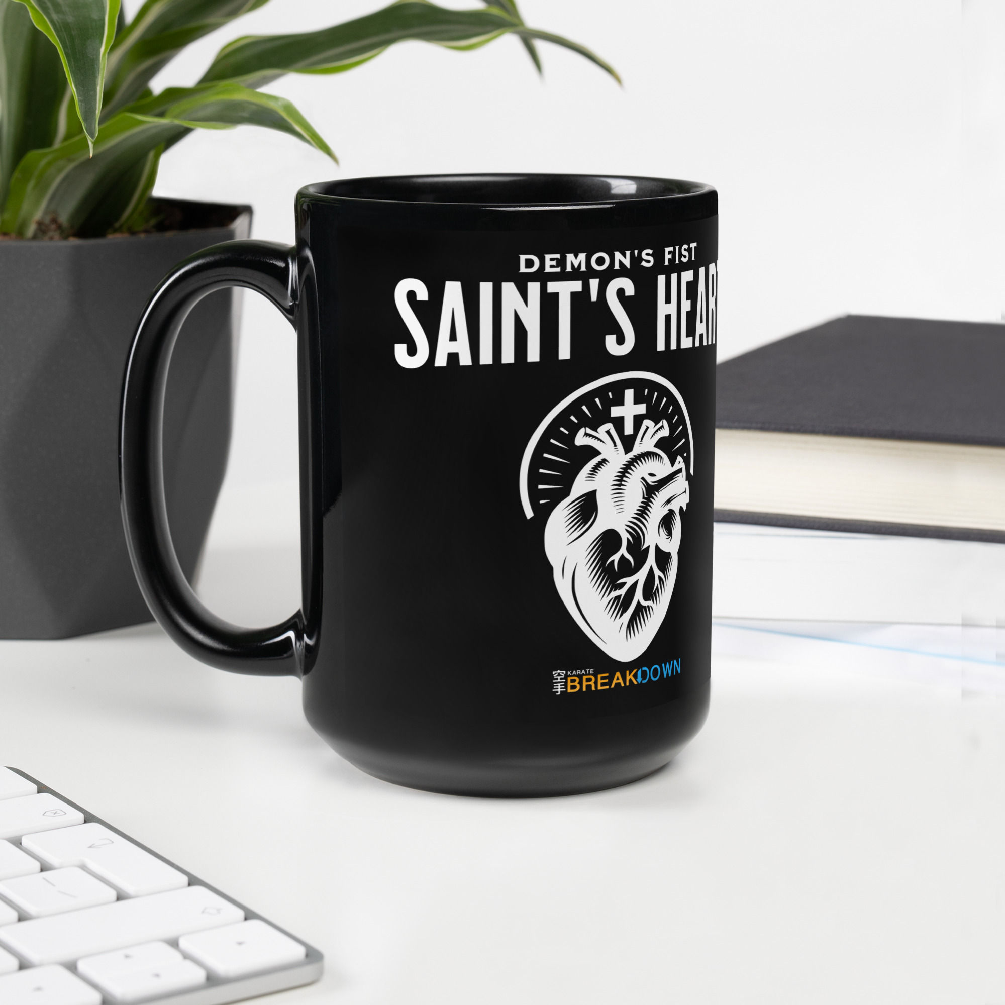 Black Demon's Fist, Saint's Heart Glossy Mug