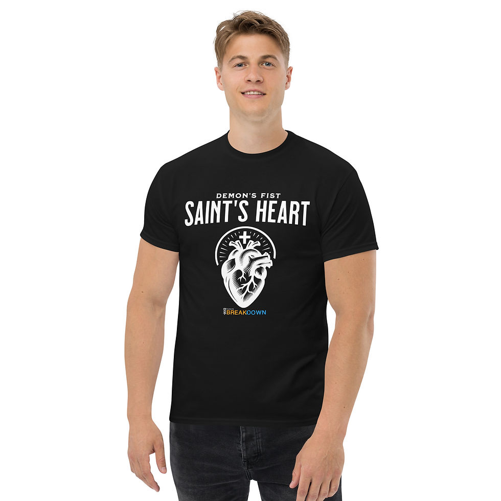 Thumbnail: Demon's Fist, Saint's Heart Black Tee v2