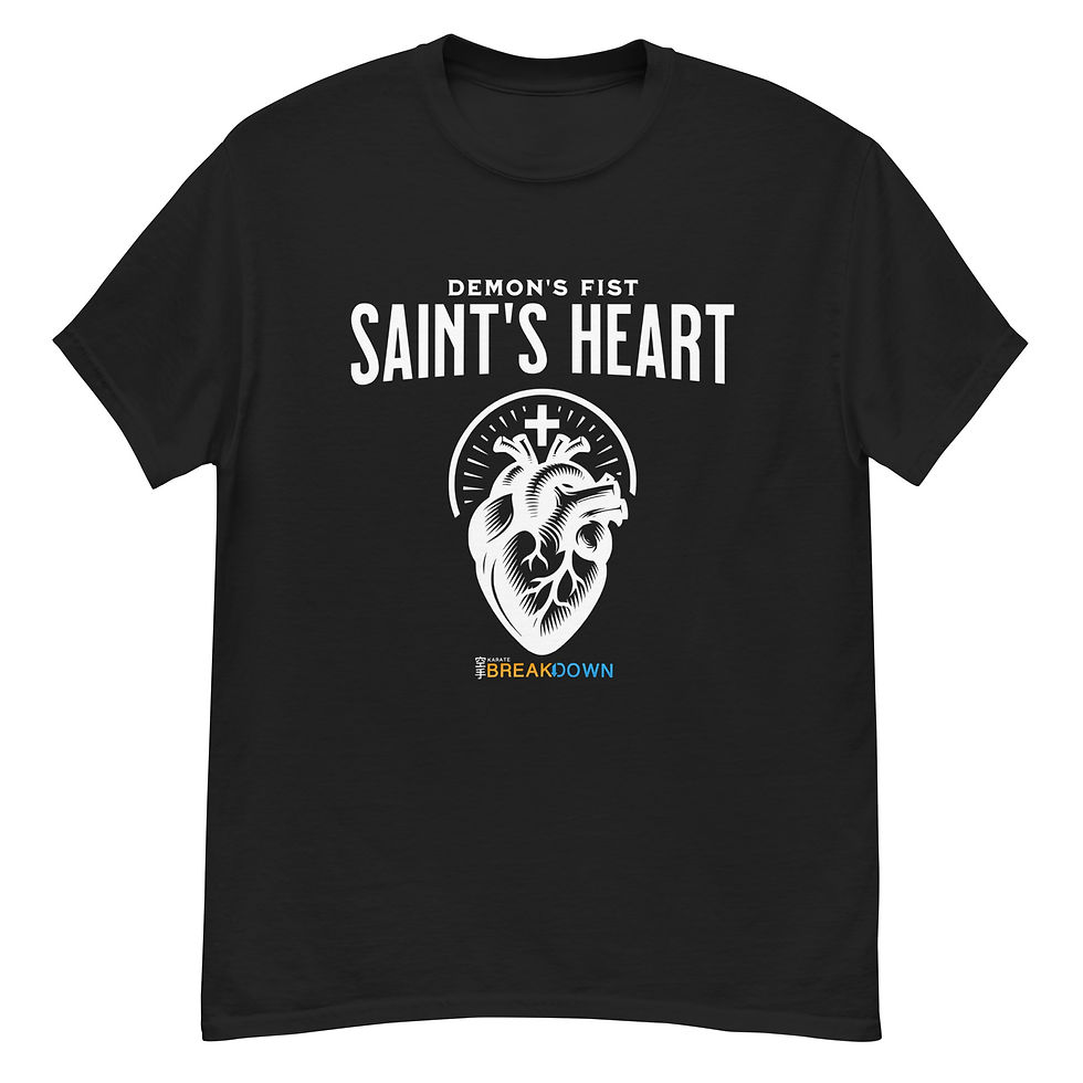 Thumbnail: Demon's Fist, Saint's Heart Black Tee v2