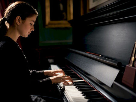 Student practising swung eighth notes