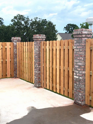 brick column shadow box fence 