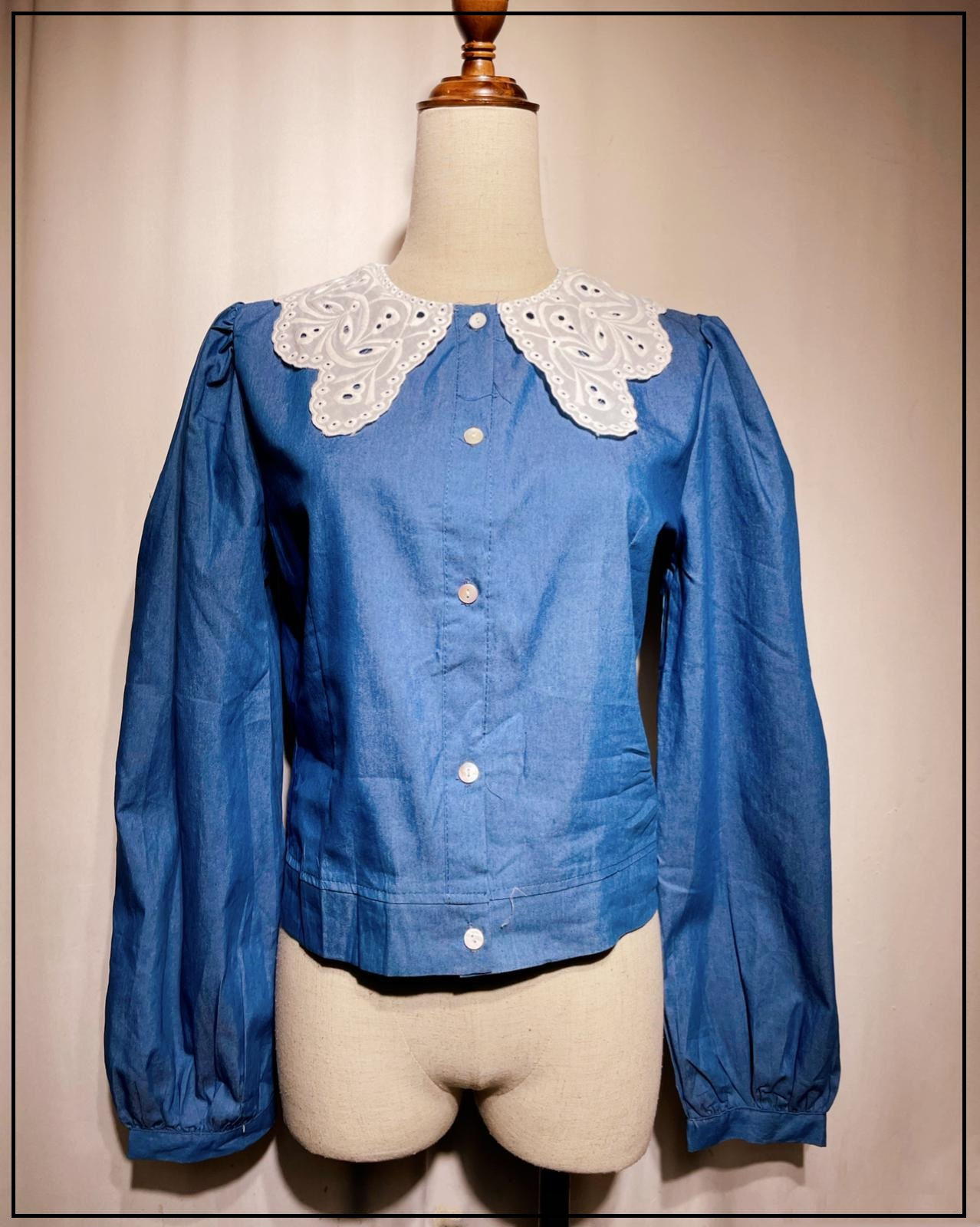 Blusa Mezclilla Olan Blanco