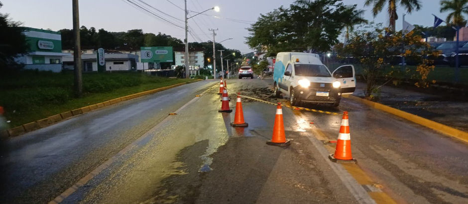 Águas de Joinville trabalha em manutenções emergenciais na rua Marquês de Olinda