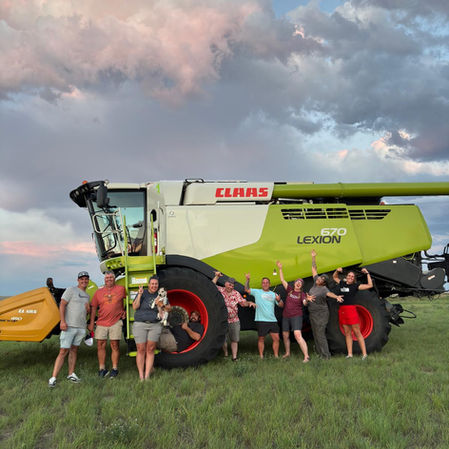 Vilicus Farms Team and Their New To Them Combine