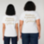 Vegan Goddess Muser 100% Cotton T-shirt in white showing rear views from Vegan Happy Clothing
