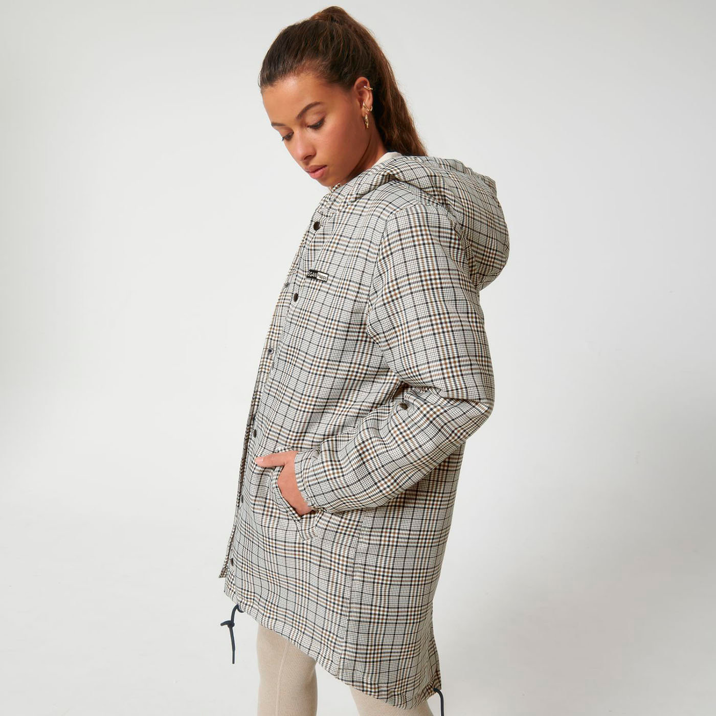 Vegan Unisex Padded Parka Tweed Jacket 