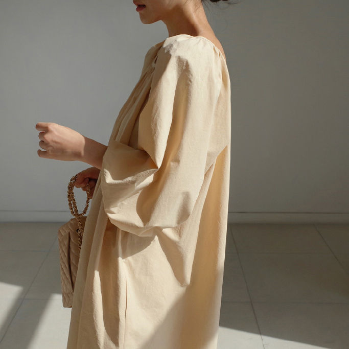 Thumbnail: Vegan Happy Korean Summer, side view korean vegan happy summer dress, vegan fashion, affordable vegan dress, korean frock