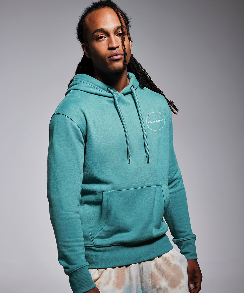 Thumbnail: Vegan Happy Circle of Love - Unisex Hoodie showing front logo design from Vegan Happy Clothing