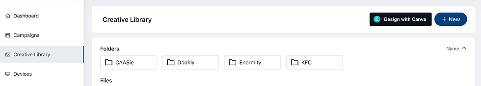 Design with canva button in Doohly