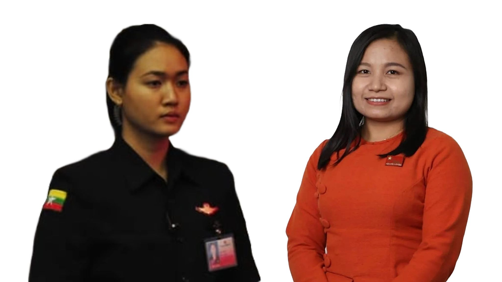 လွတ်ရက်စေ့ပေမယ့်ဆက်ဖမ်းခံထားရတဲ့ ဒေါ်အောင်ဆန်းစုကြည်သက်တော်စောင့် မချယ်ရီထက်နဲ့ NLDပါတီ ဗဟိုလူငယ်တာ၀န်ခံ မမိုးဆန်းစုကြည်။