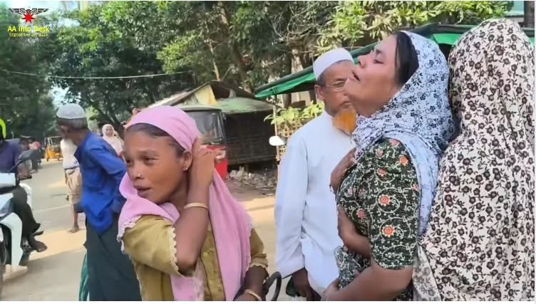 ကျောက်တော်ဗုံးကြဲခံရမှုအတွင်း မိသားစုဝင်တွေသေဆုံးသွားတာကြောင့် ဝမ်းနည်းငိုကြွေးနေသူများ။