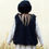 Miniature : femme coklico gilet sans manche noir bohème laine bouclette