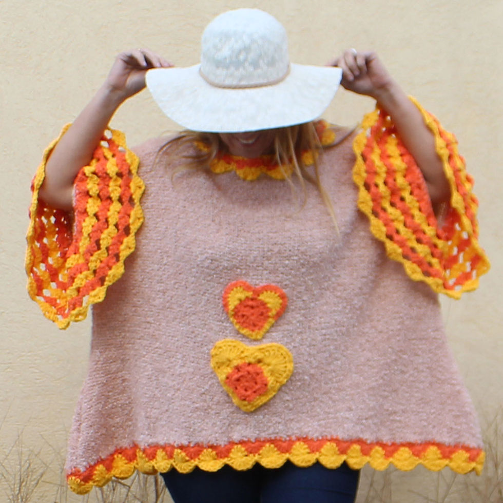 femme coklico pull printemps orange jaune fait main grande taille