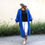 Miniature : Femme Coklico Gilet Maxi Mohair Bleu Roi