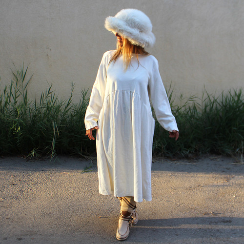 Sabini Robe longue Velours Blanche Grande Taille Coklico